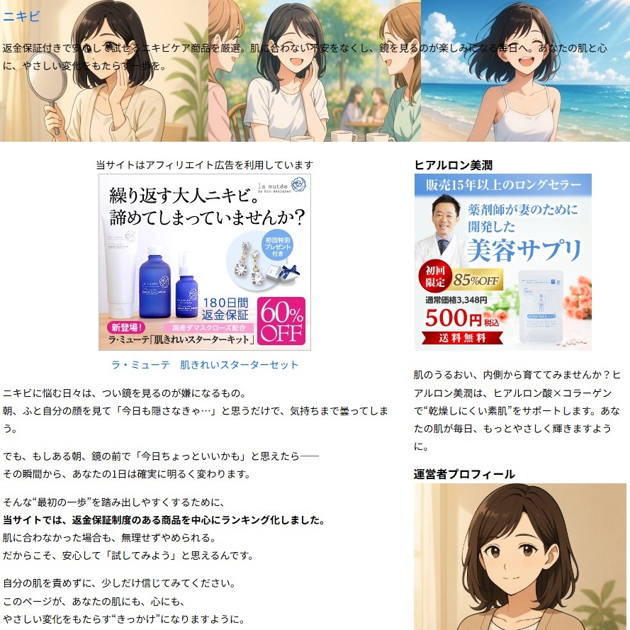 ニキビケア全額返金保証期間ランキングのサムネイル画像